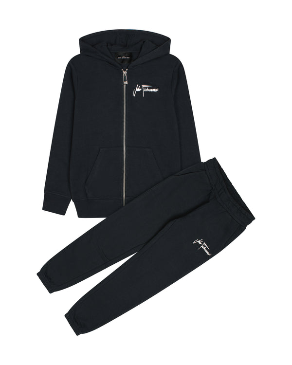 Matching set of sweatshirt with zip and trousers