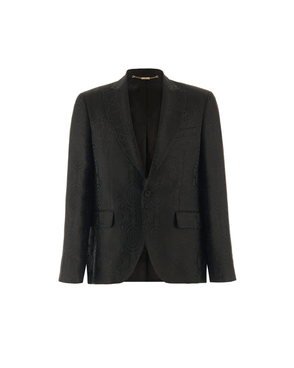 Einzel -Bastentier -Blazer mit Allover -Mustern