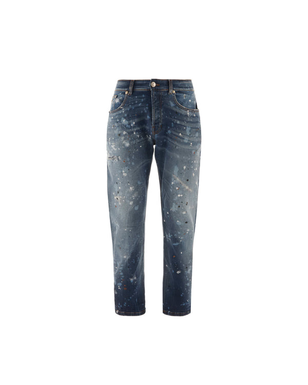 Jeans mit verfärbtem Waschen