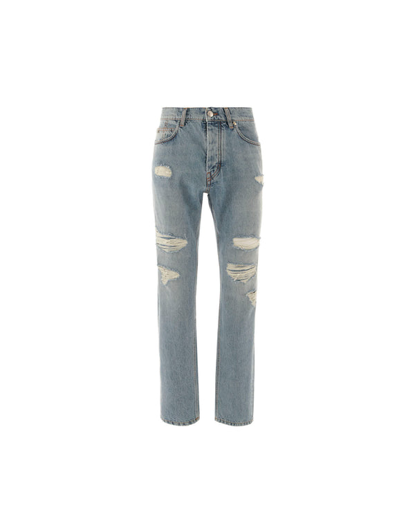 Jeans straight leg con lacerazioni