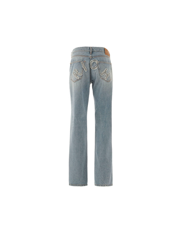 Jeans straight leg con lacerazioni