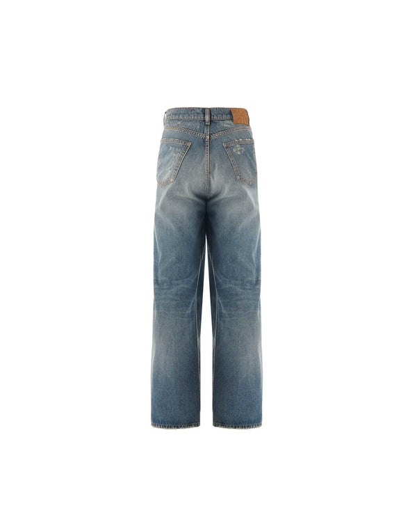 Wide Lege Jeans con lavado descolorido