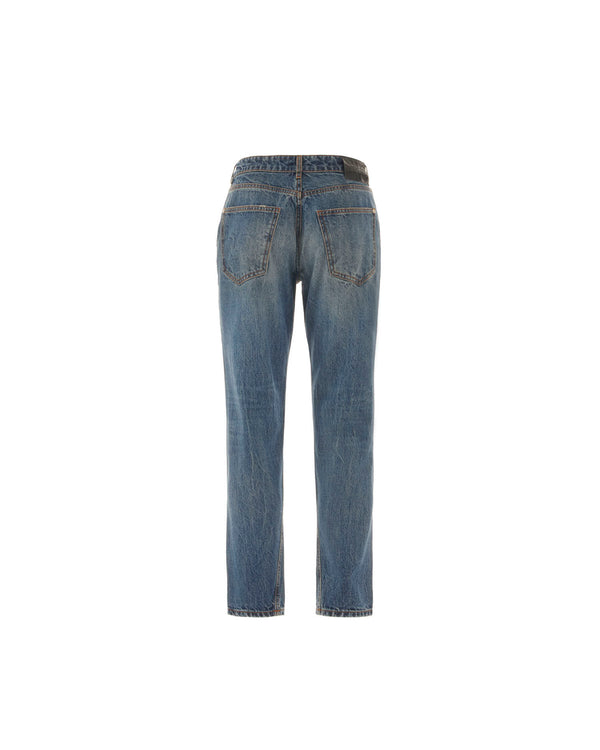 Jeans réguliers avec lavage décoloré