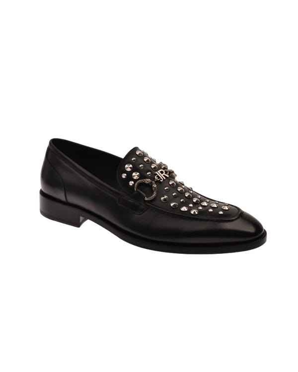 Leather loafers with studs
