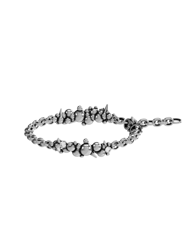 Bracciale con sfere punte e diamanti