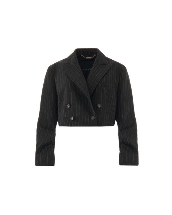 Cropped pinback blazer