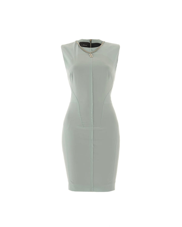 Sleeveless tube with structured shoulders