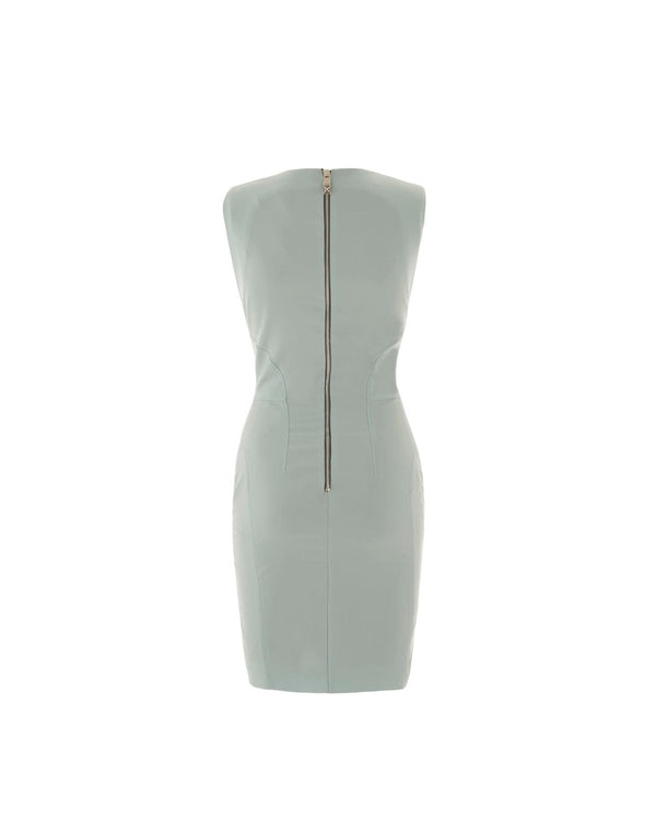 Sleeveless tube with structured shoulders