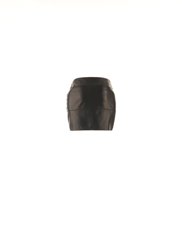 Leather mini skirt