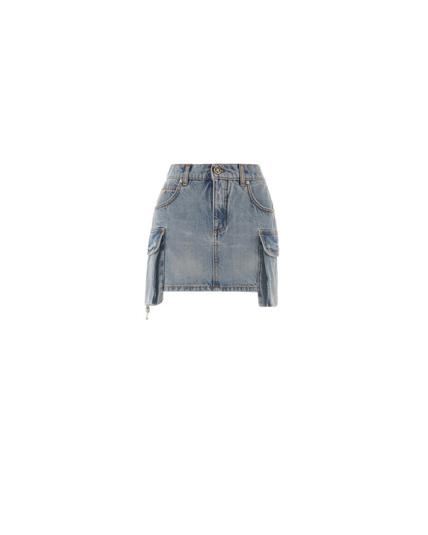 Minigonna cargo in denim