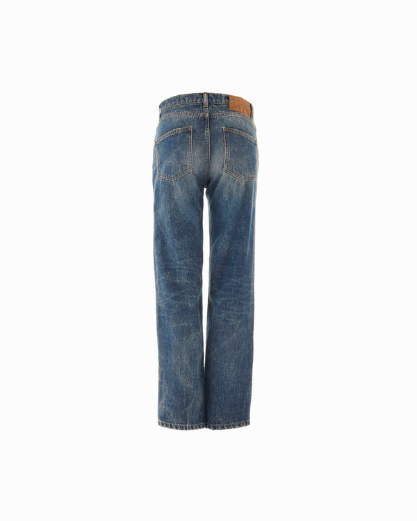 Jeans straight leg con lavaggio scolorito