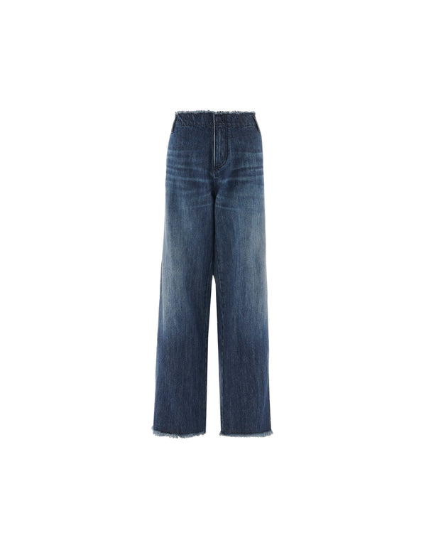 Wide leg jeans with faded wash