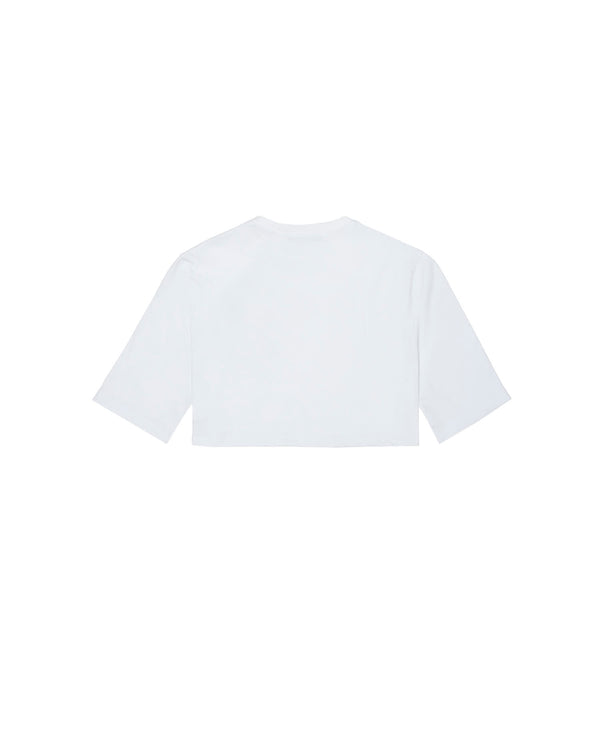 T-shirt cropped con applicazione