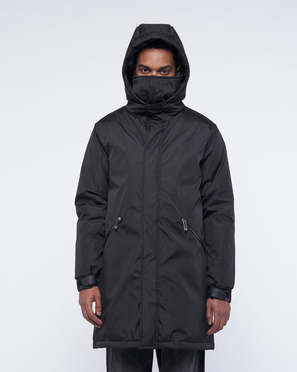 Long parka with hood