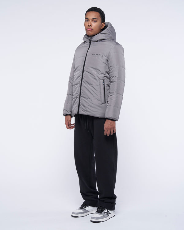 Reversible down jacket with hood