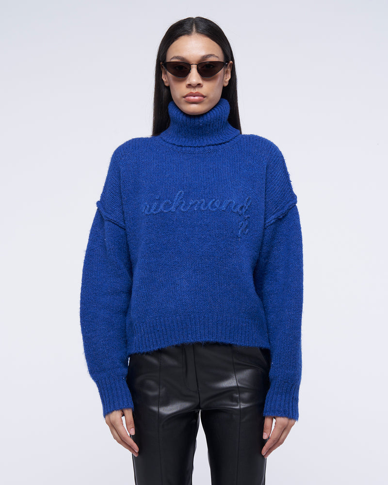 Oversized logo turtleneck
