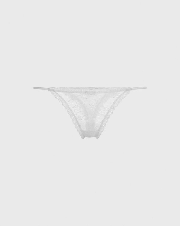 Bipack of the embroidered lace thong