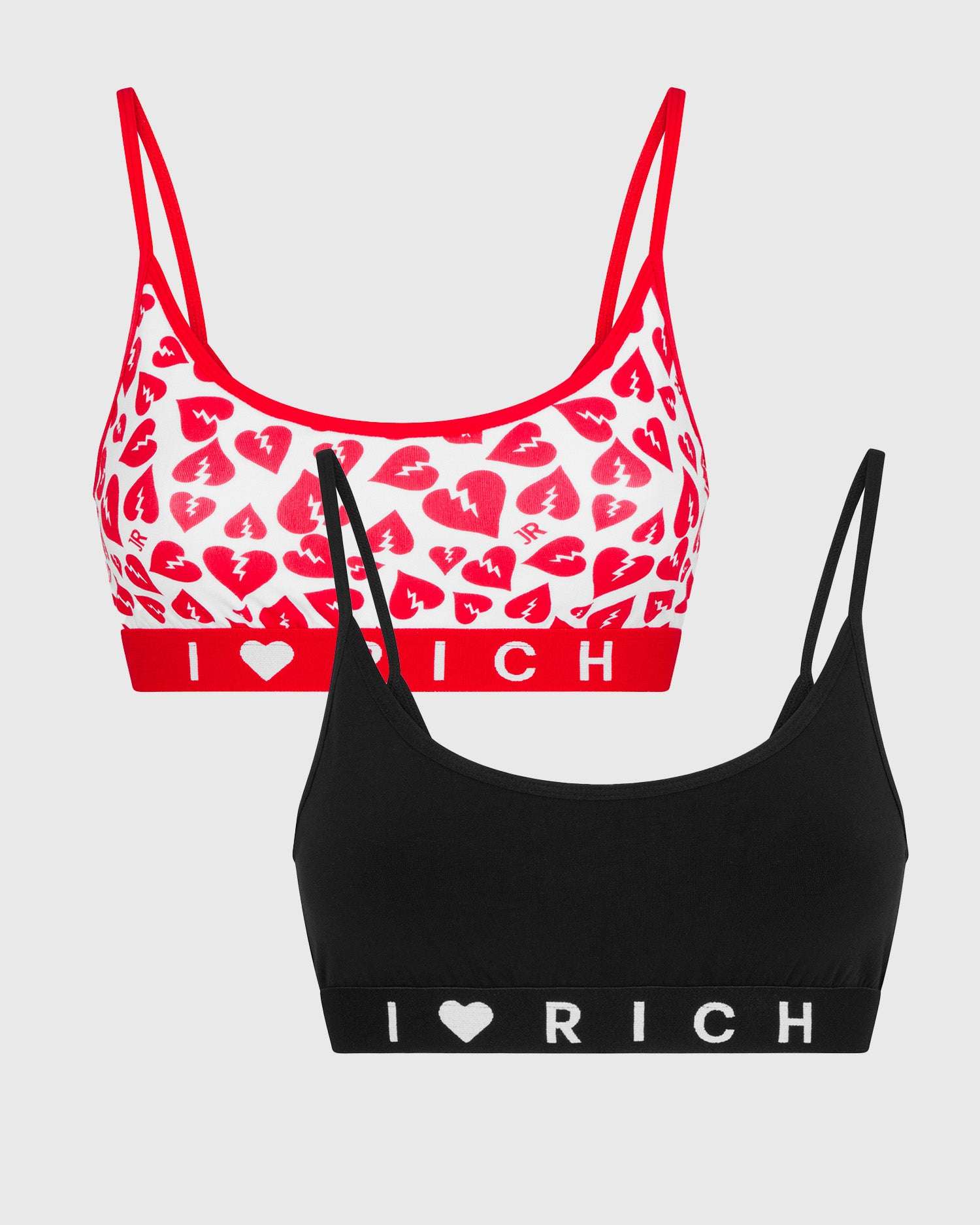 Richmondunderwear Bipack due reggiseni a fascia con logo a contrasto