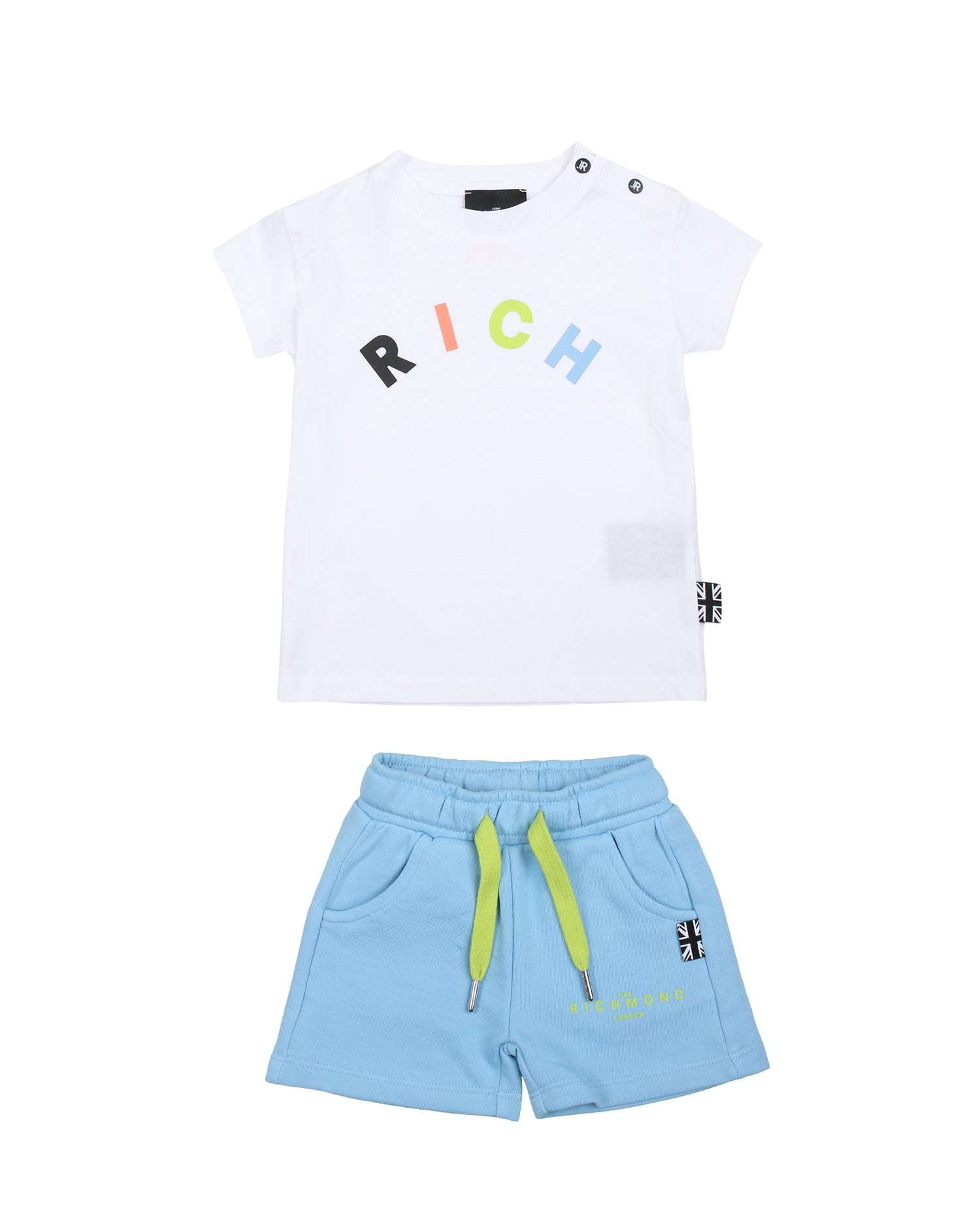 John Richmond kids Completo t-shirt con logo e bermuda