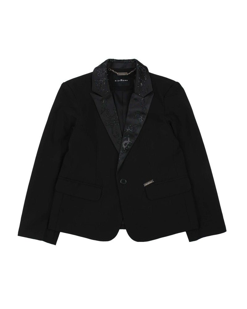 Black blazer with rhinestones best sale