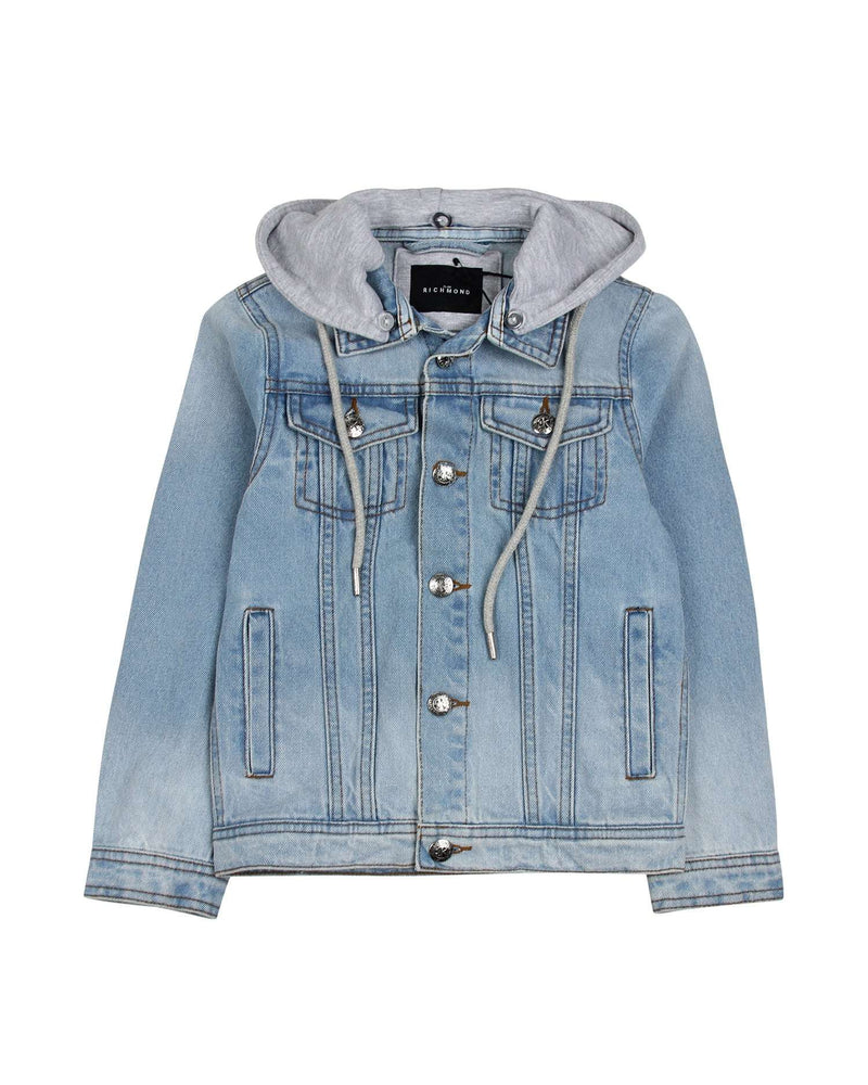 Denim jacket with hood