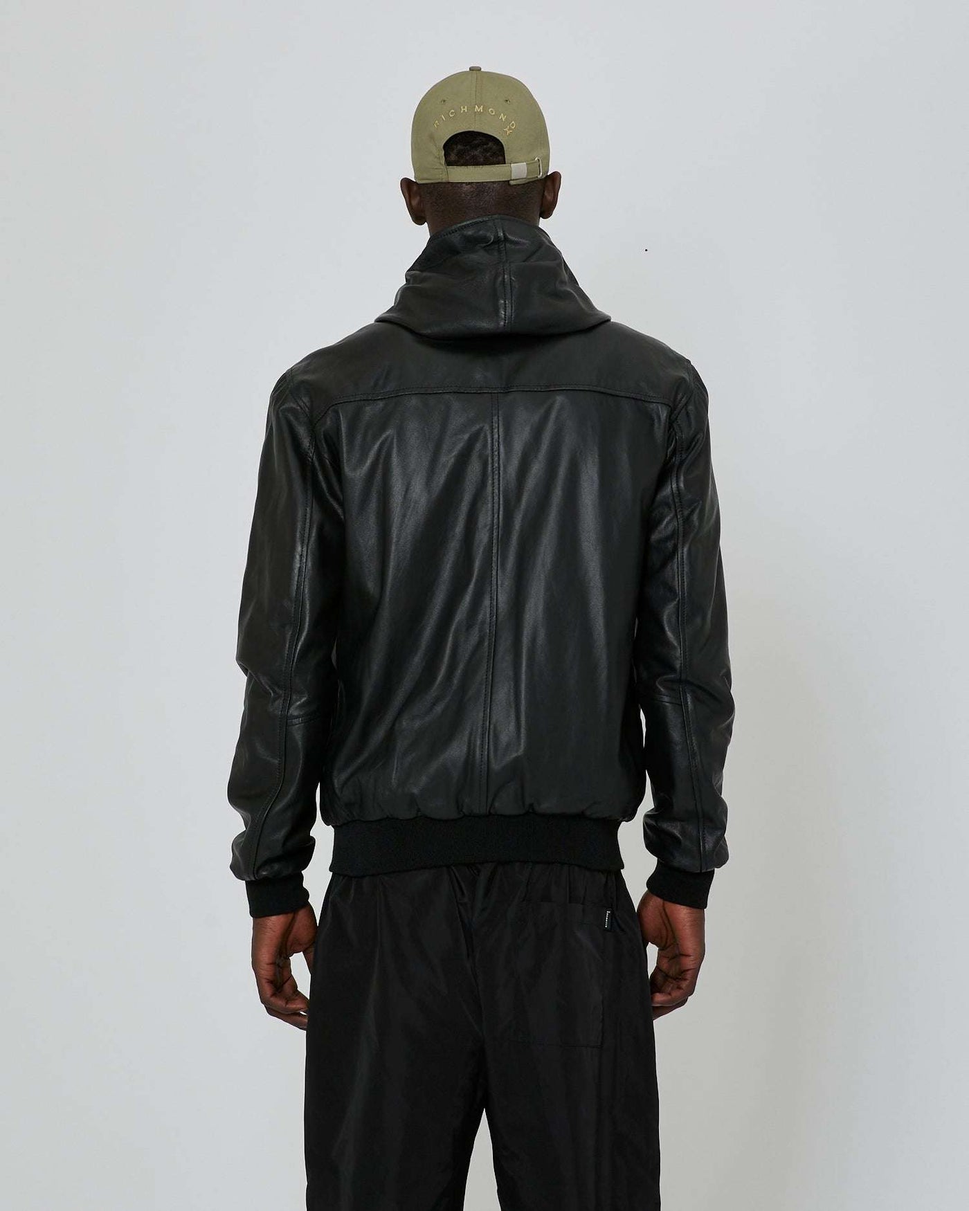 Leather bomber with hood – John Richmond