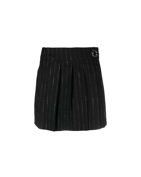 John Richmond - Women's Gonna Corta Con Pieghe Mini Skirt - Black - Wool - Skirts