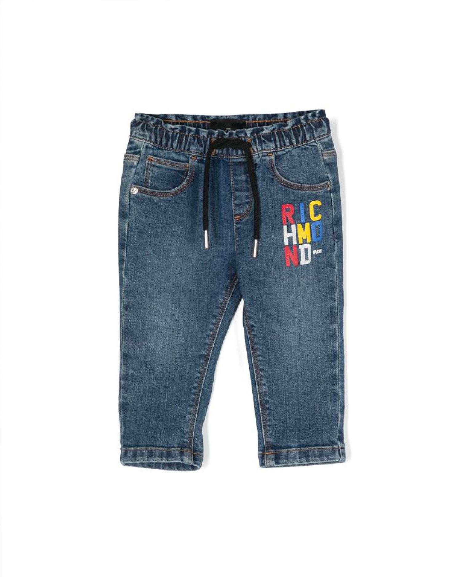 John Richmond kids Jeans con logo ricamato sul davanti