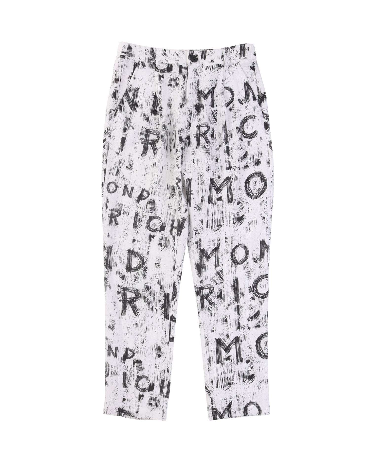 John Richmond kids Pantaloni classici con logo allover