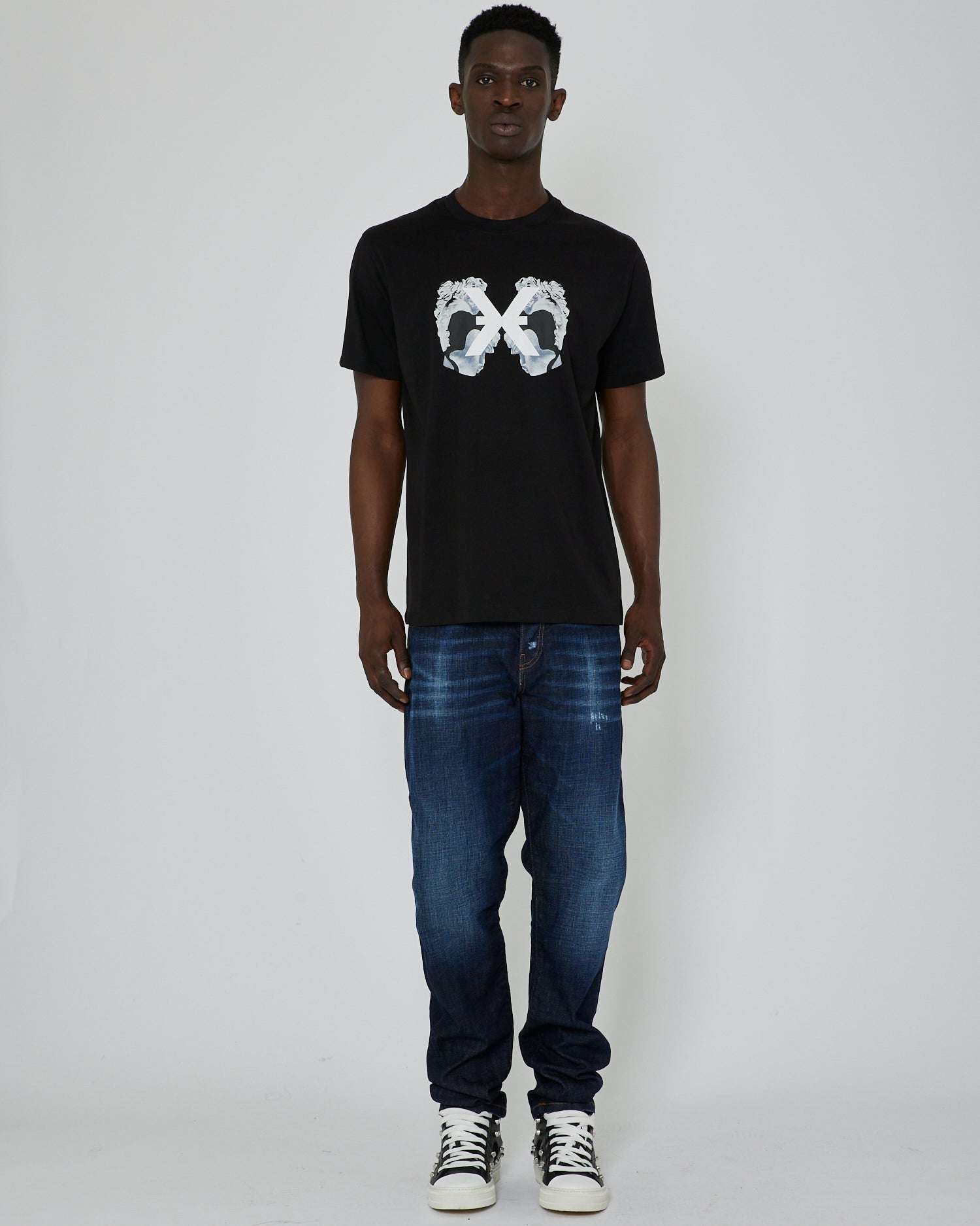 John Richmond T-shirt con grafica stampata sul davanti