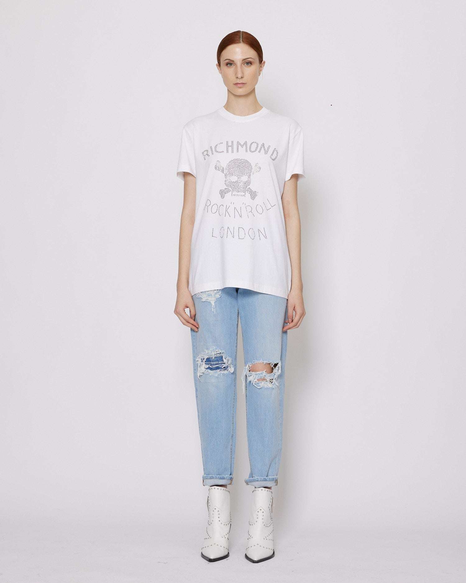 John Richmond T-shirt con logo grafica sul davanti