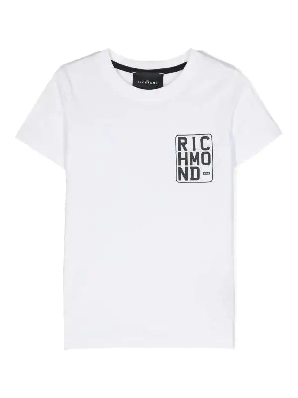 John Richmond kids T-shirt con logo sul davanti